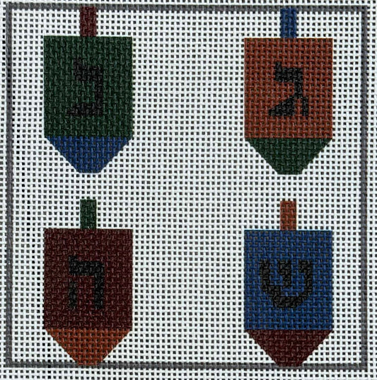 Four Dreidel Beginner Canvas