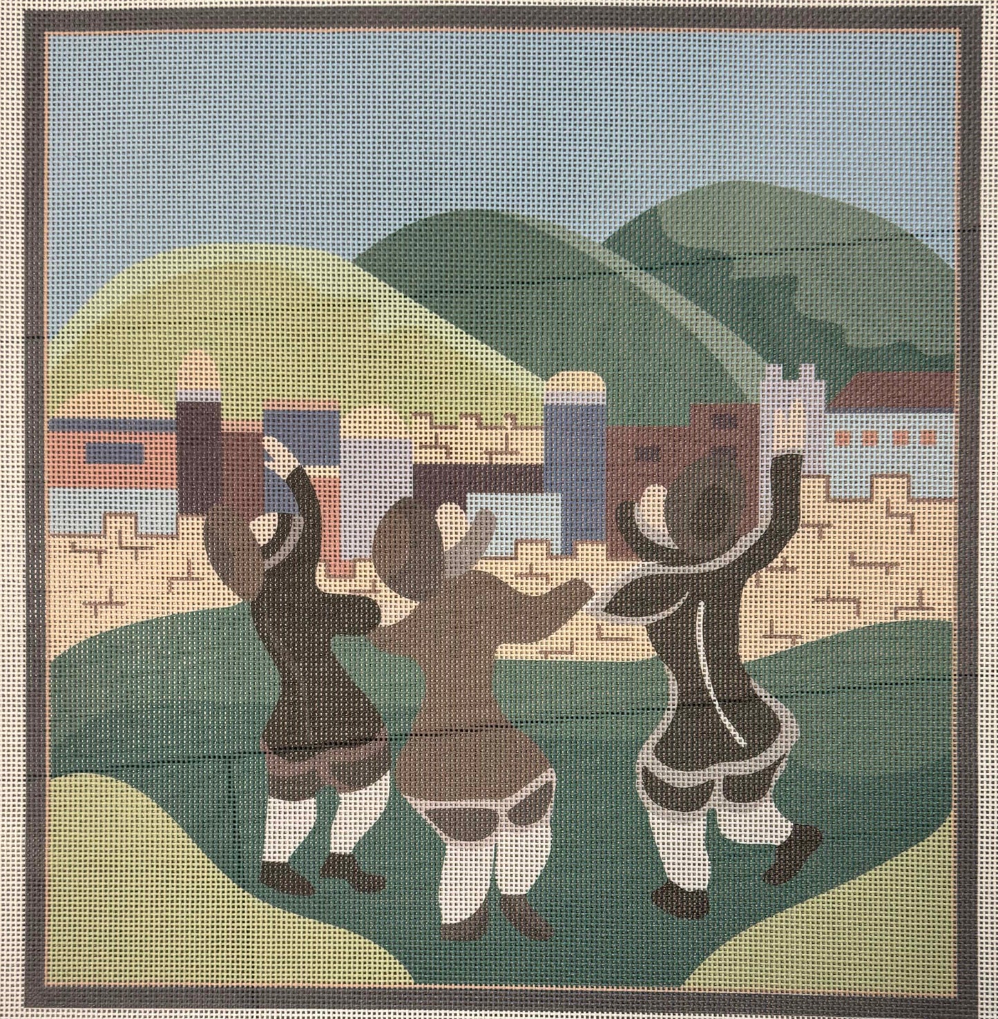 Dancing Chassidim Tallit - UV Printed