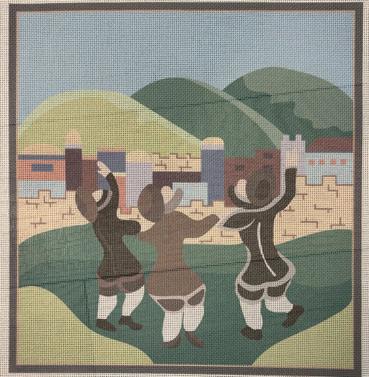 Dancing Chassidim Tallit - UV Printed