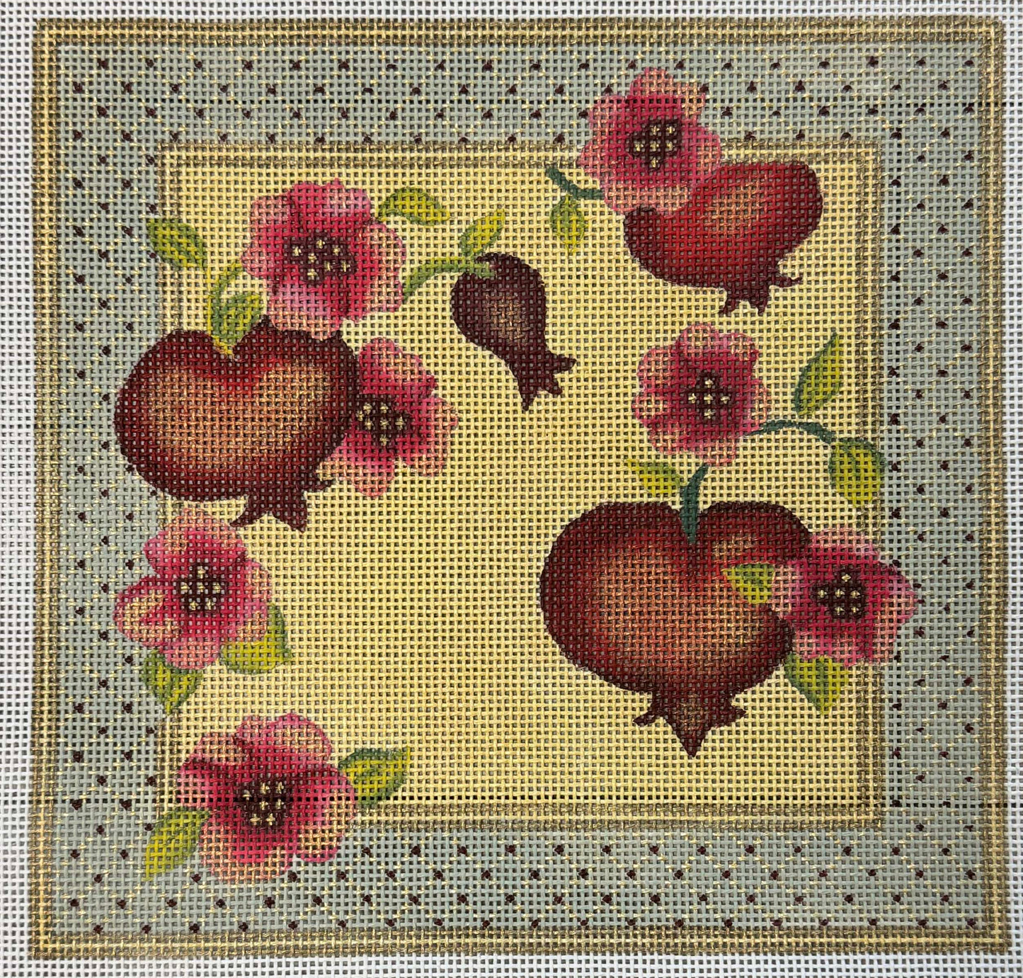 Pomegranates with Flowers