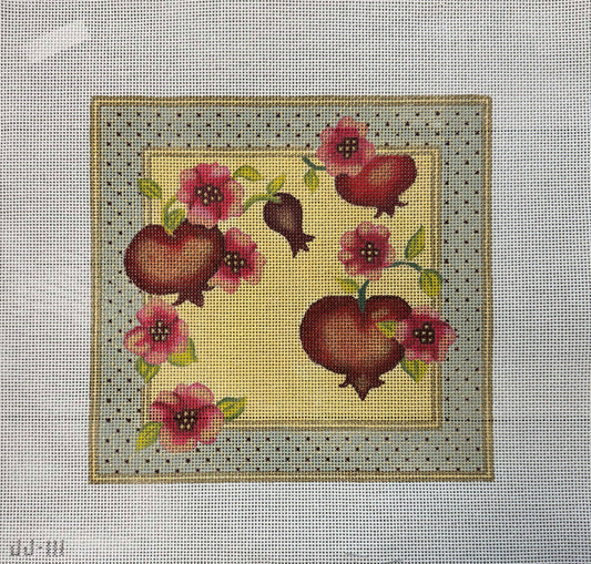Pomegranates with Flowers