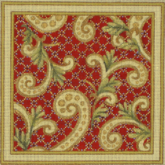 Red Paisley Tefillin