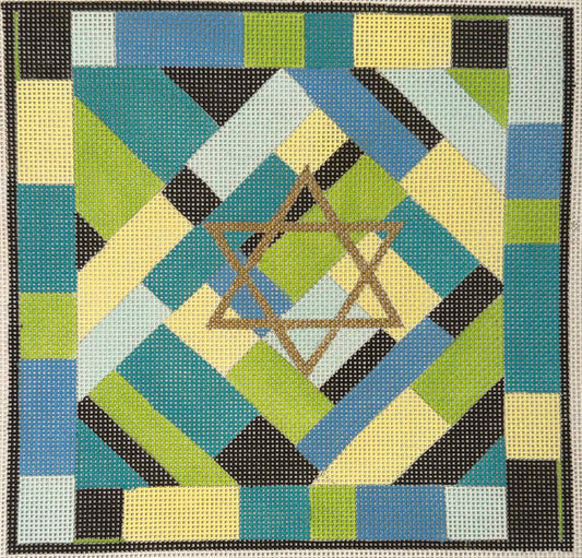 Greens and Blues Tefillin by Julia's Needleworks