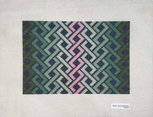 Hicks Braid Clutch - Pink and Shades of Green by Jeni Sandberg