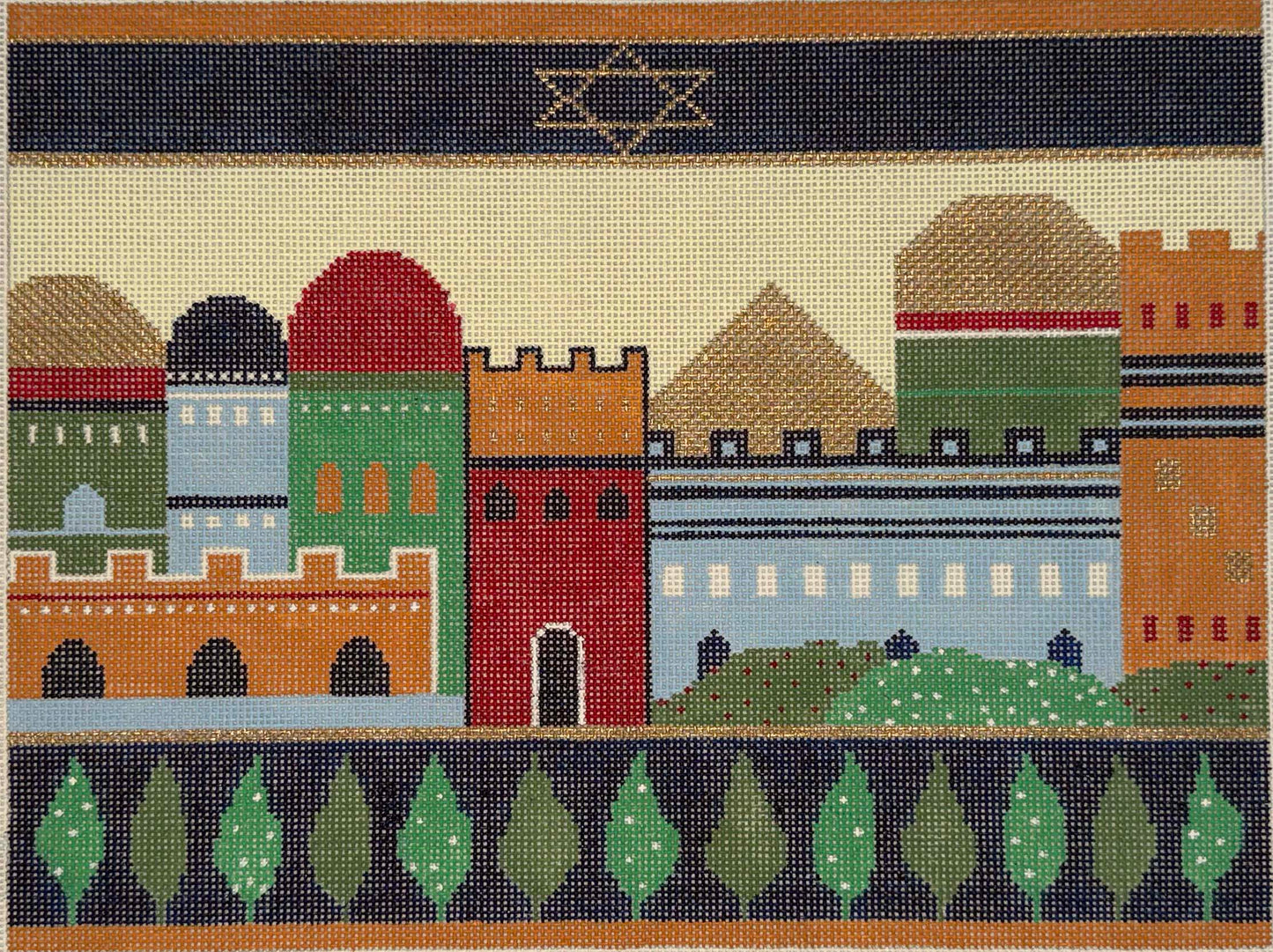 Jerusalem Tallit #2 by Lee's Needle Arts