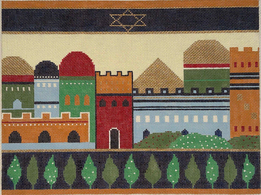 Jerusalem Tallit #2 by Lee's Needle Arts