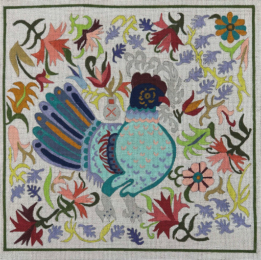 Vintage Canvas - Colorful Chicken