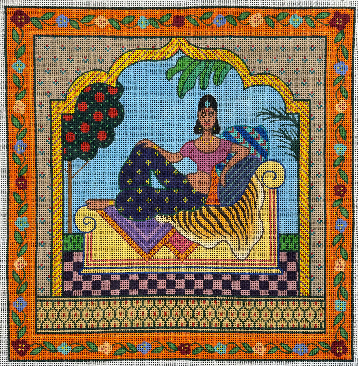 Vintage Canvas - East Indian Lounging Lady