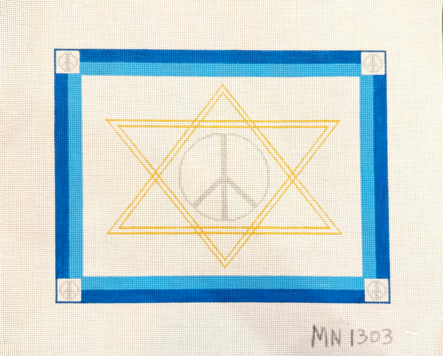 Peace Sign Blue Tallit