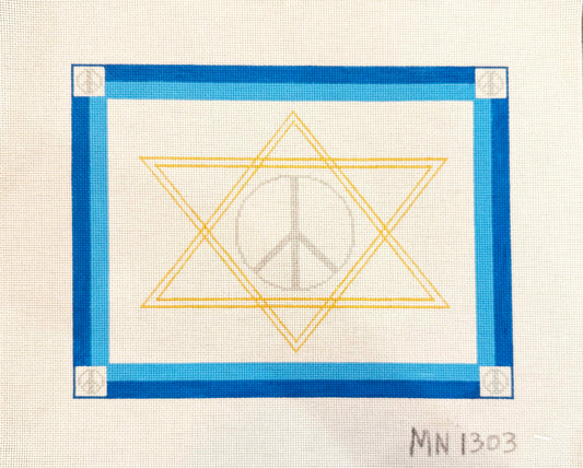 Peace Sign Blue Tallit