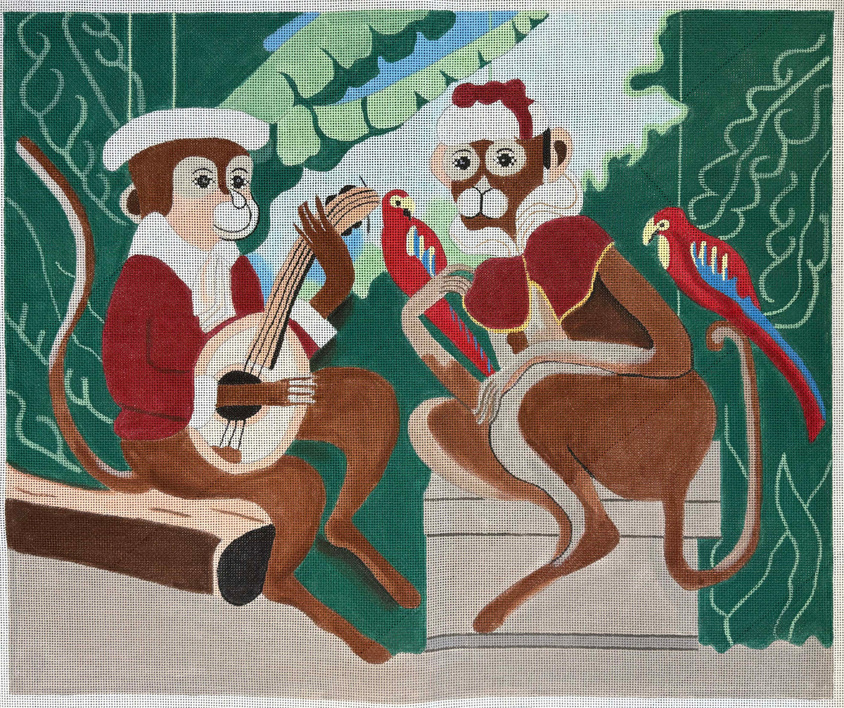 Vintage Canvas - Two Monkeys