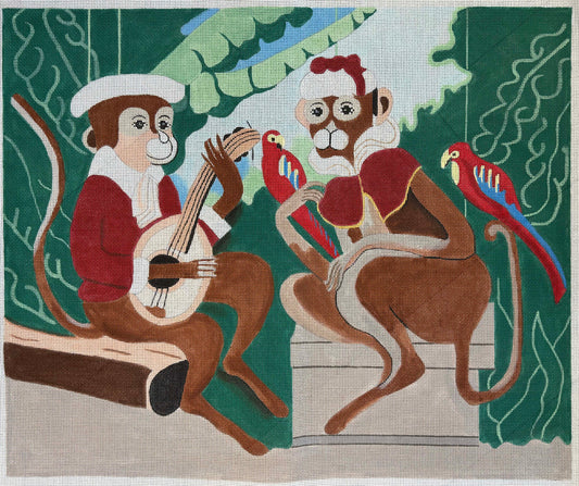 Vintage Canvas - Two Monkeys