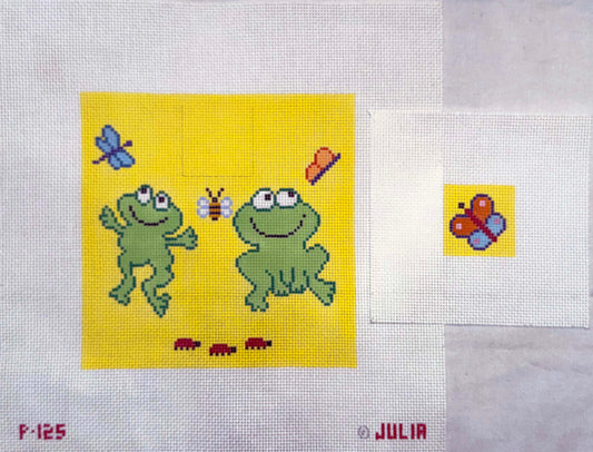 Frogs and Insects Tooth Fairy Pillow by Julia’s Needleworks