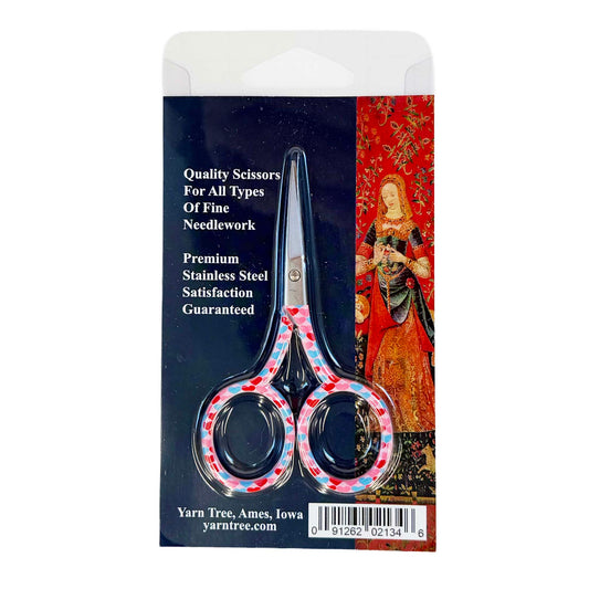 Red and Pink Hearts Embroidery Scissors