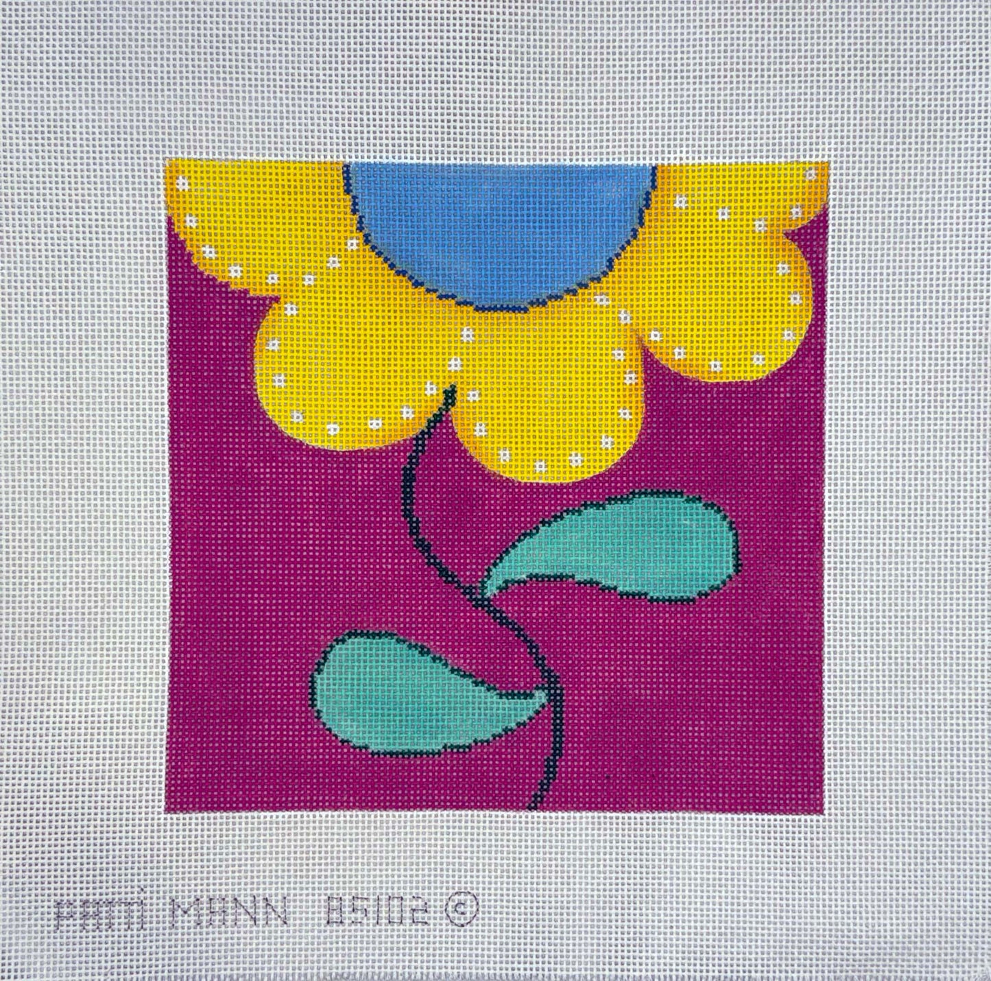 Yellow Flower on Pink by Patti Mann