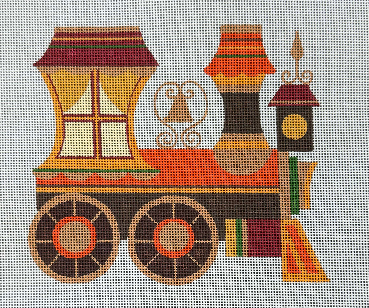 Vintage Canvas - Fall Train Engine by Raymond Crawford
