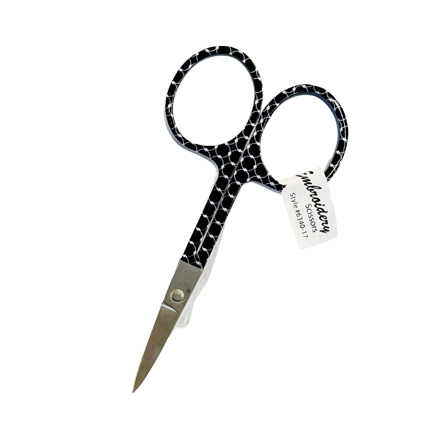 Black and White Circles Embroidery Scissors