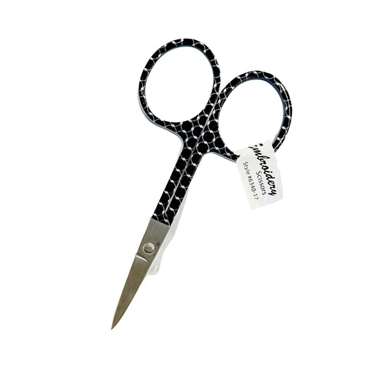 Black and White Circles Embroidery Scissors