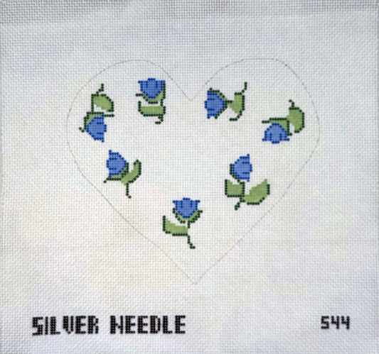 Bluebell Heart Pillow by Silver Needle