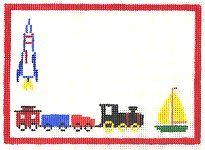 Boy Birth Announcement With Trains