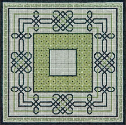 Green Greek Key & Diamonds Tallis Bag