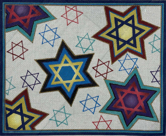 Multi Color Star Tallit by Julia's Needleworks
