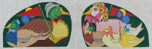 Vintage Canvase - 2 Sided Ducks