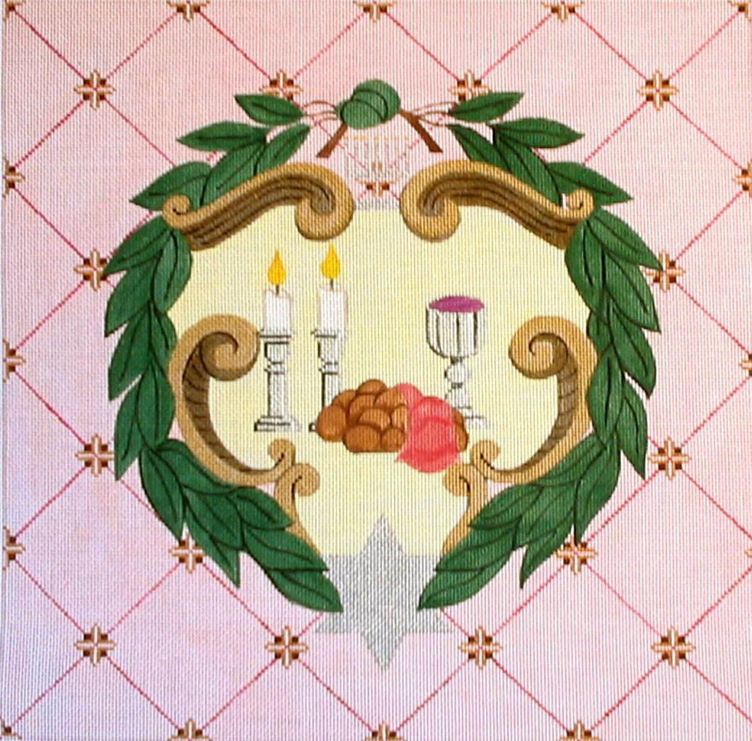 Challah Cover Pink Trellis