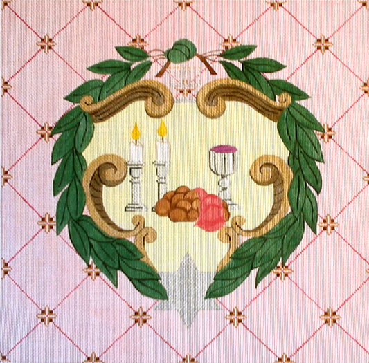 Challah Cover Pink Trellis