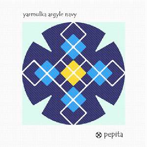 Yarmulke Argyle Navy