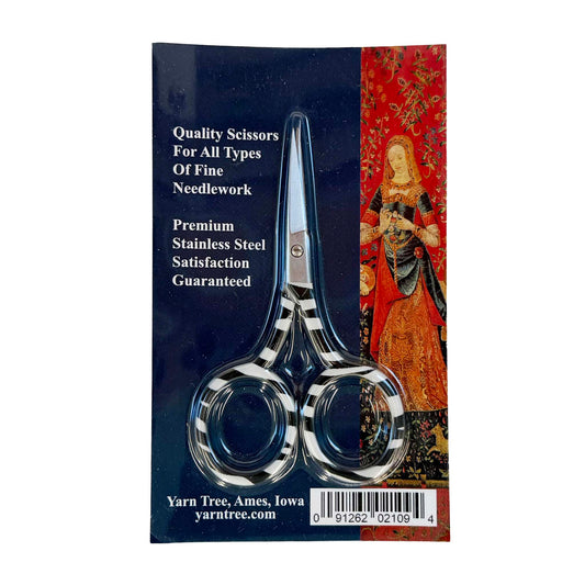 Zebra Striped Black and White Embroidery Scissors